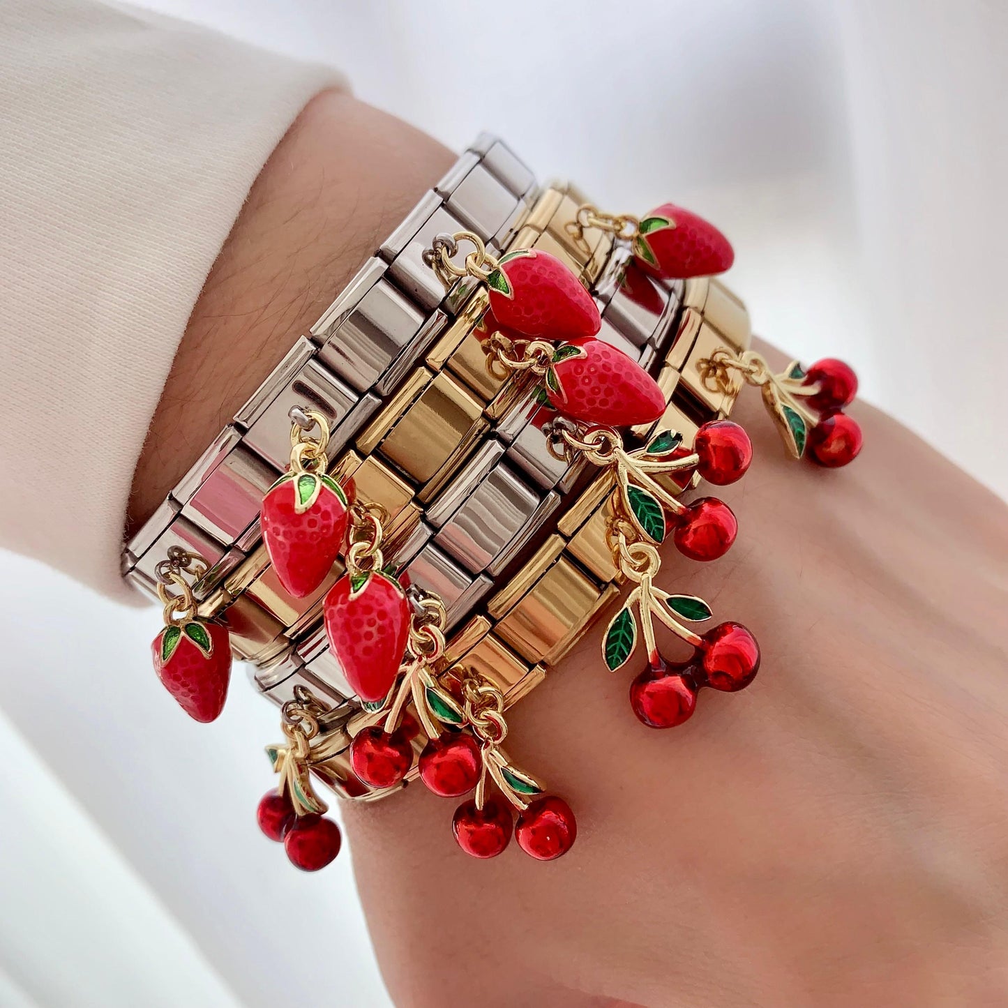 Cherry Gold Elastic Bracelet