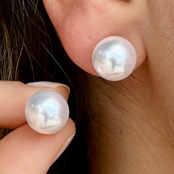 Mid Pearl Silver Earring