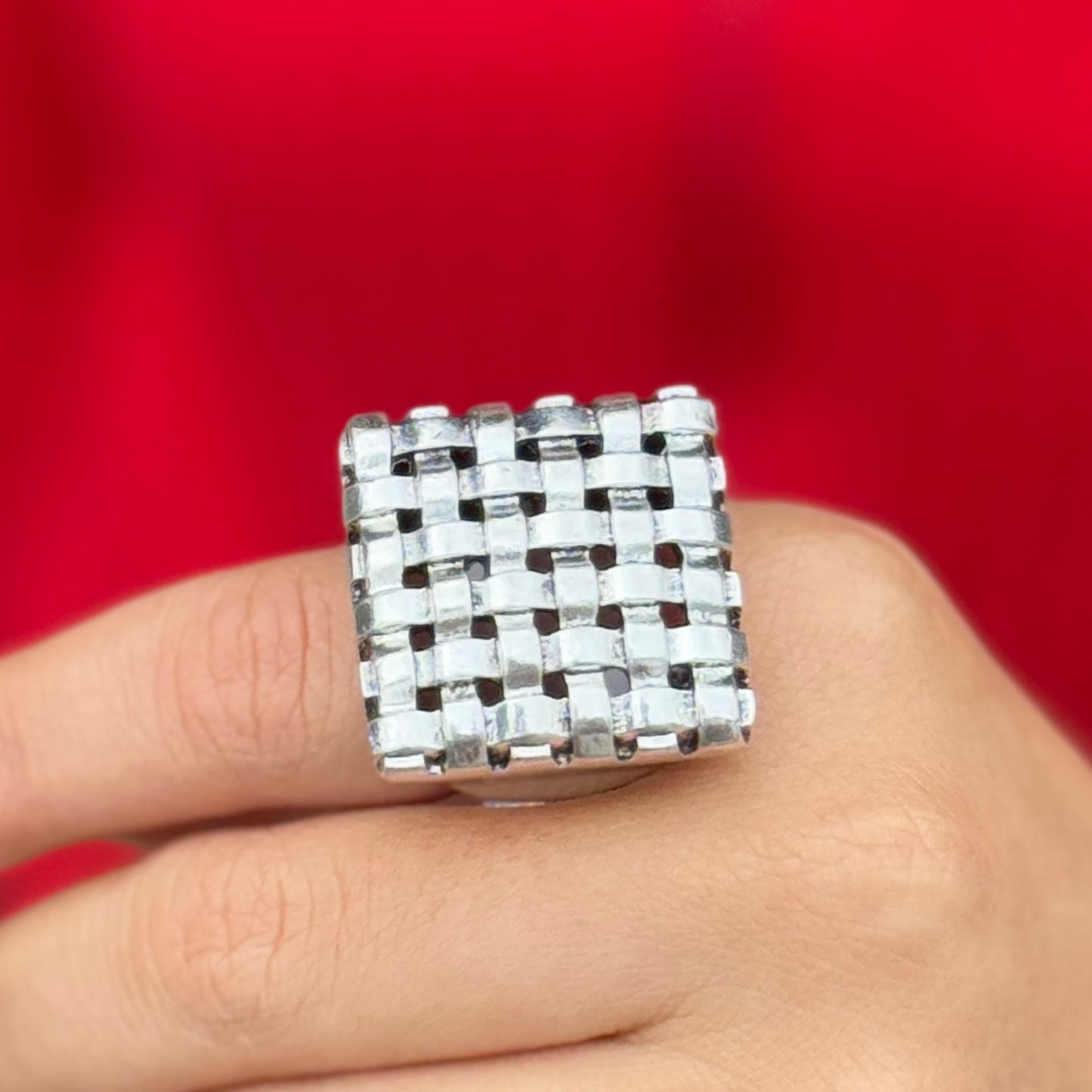 Knit Silver Ring