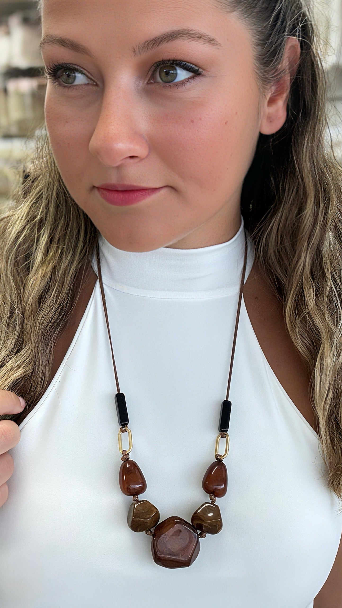 Brown Shapes Necklace