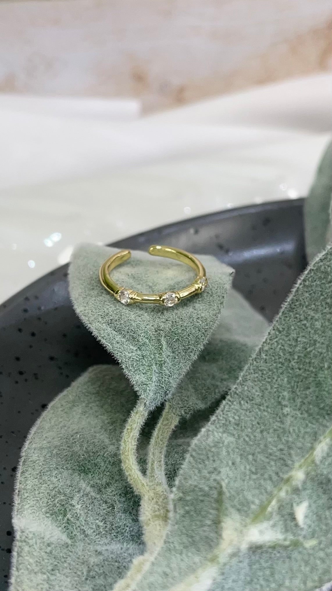 Clear Quartz Gold Ring