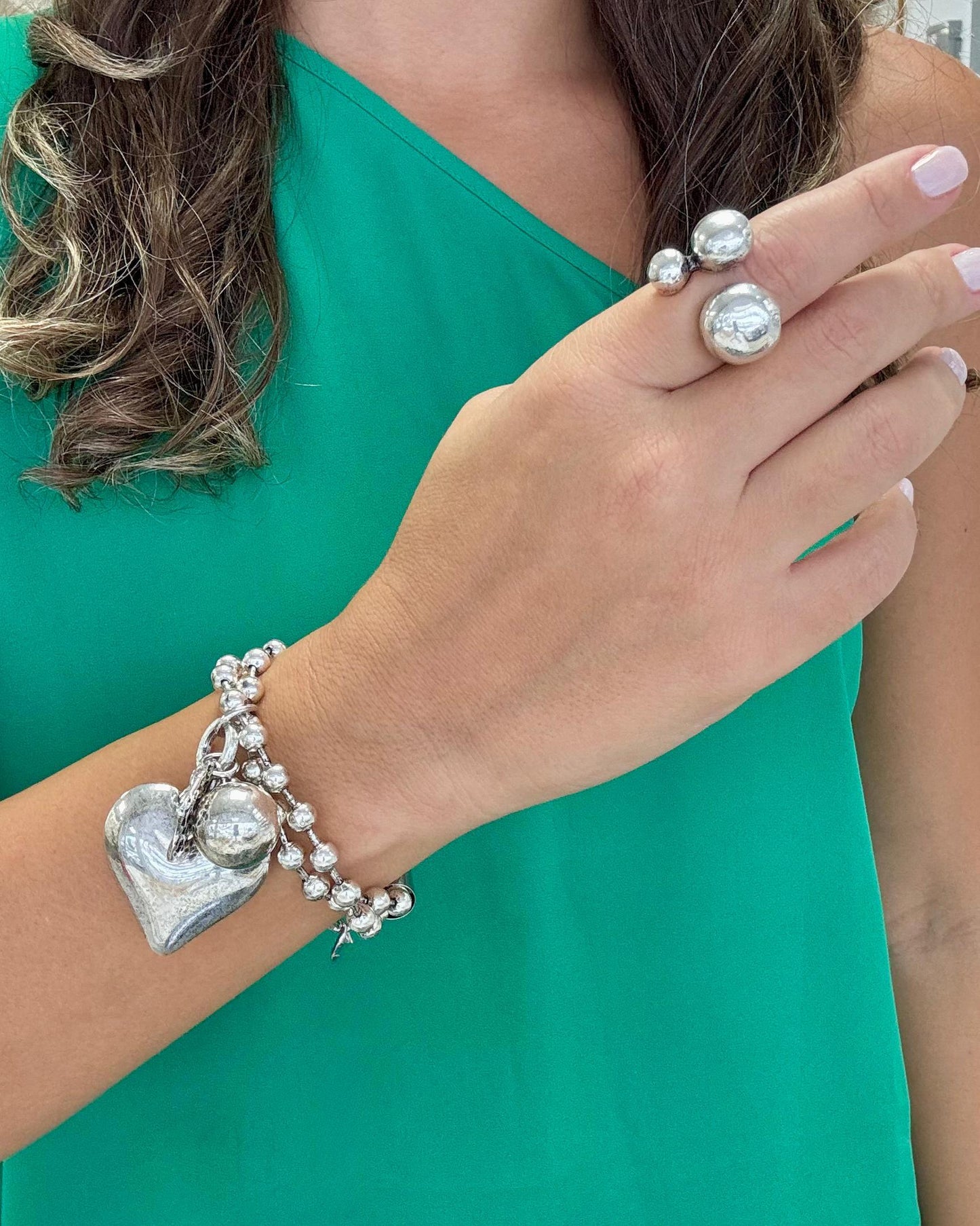 Three Balls Silver Ring