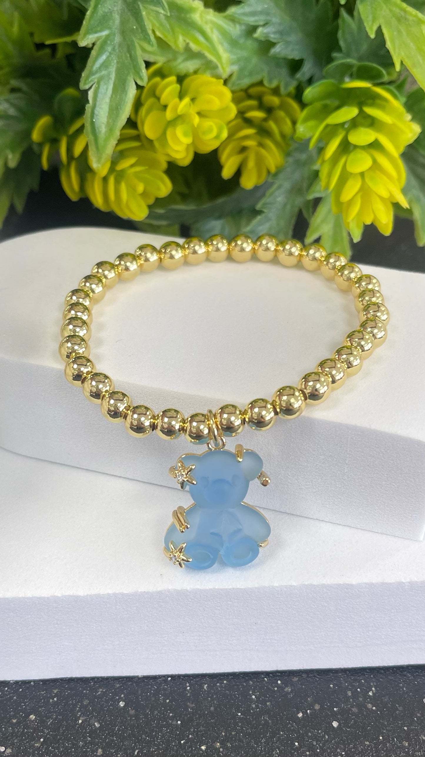 Elastic Bracelet With Blue Teddy