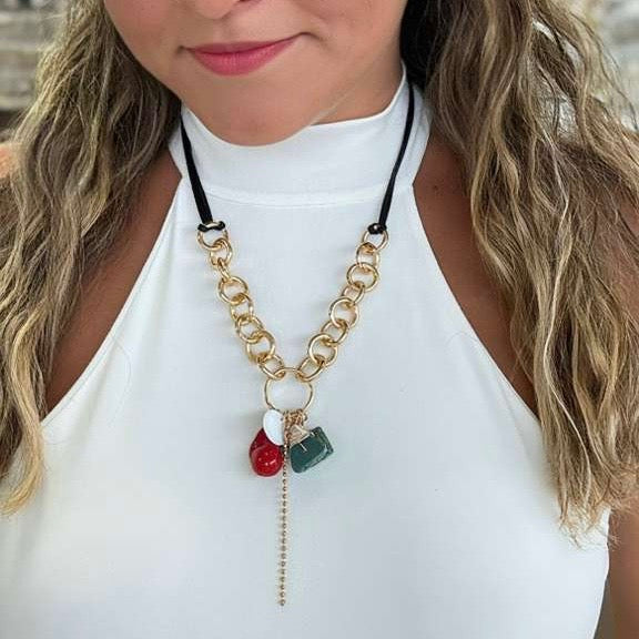 Cord Black With Colors Charms