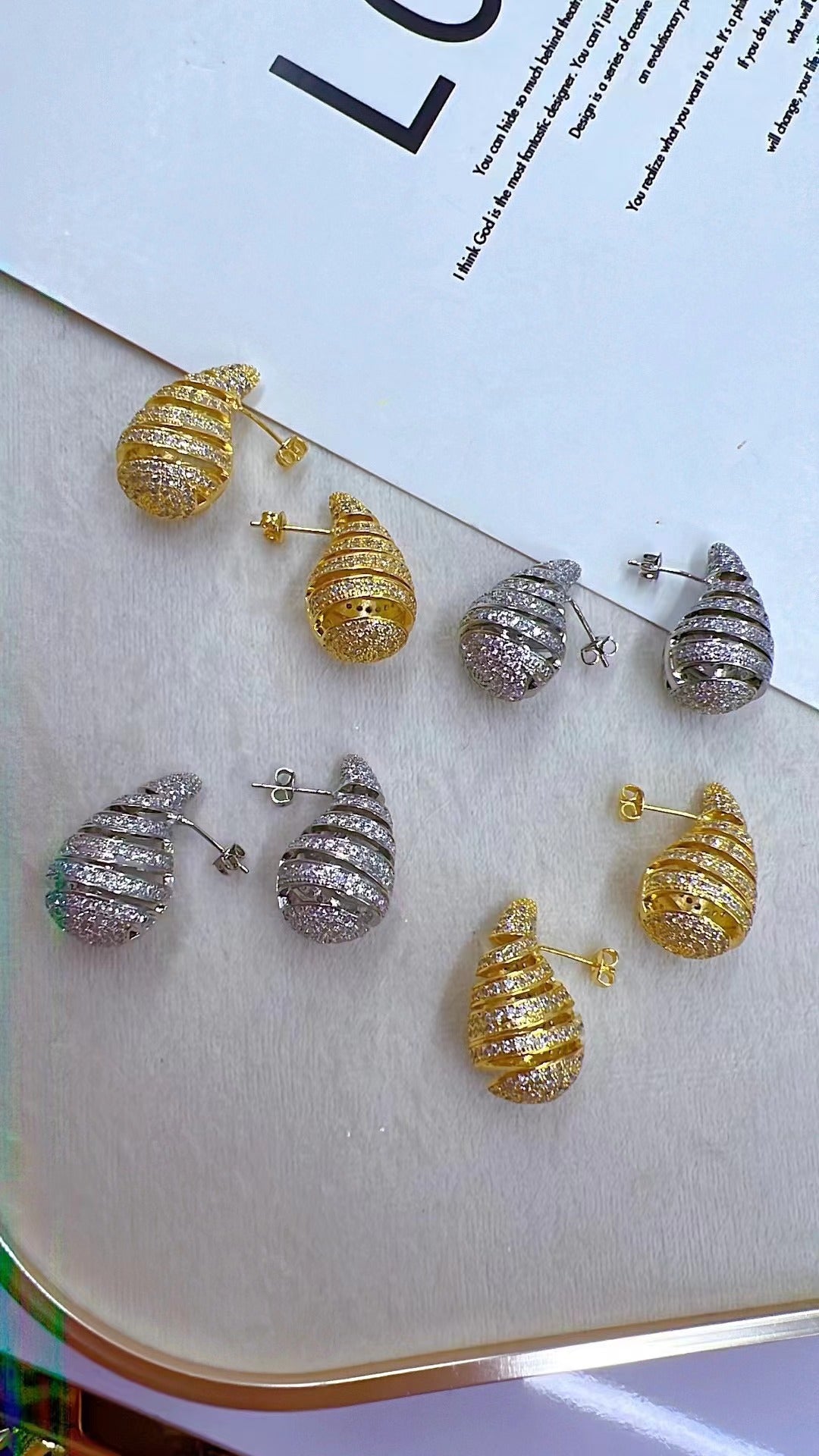 Drops Open Quartz Silver Earrings