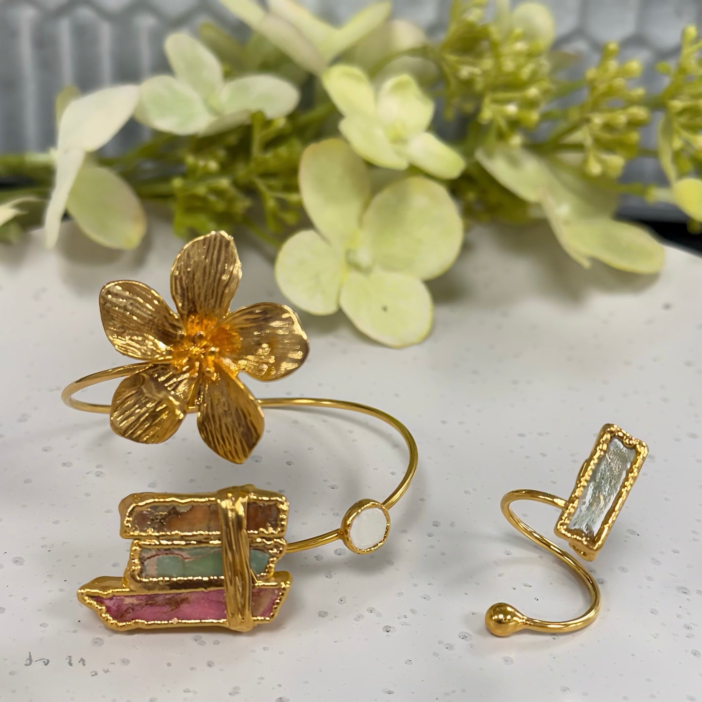 Granite Flower 2pcs set