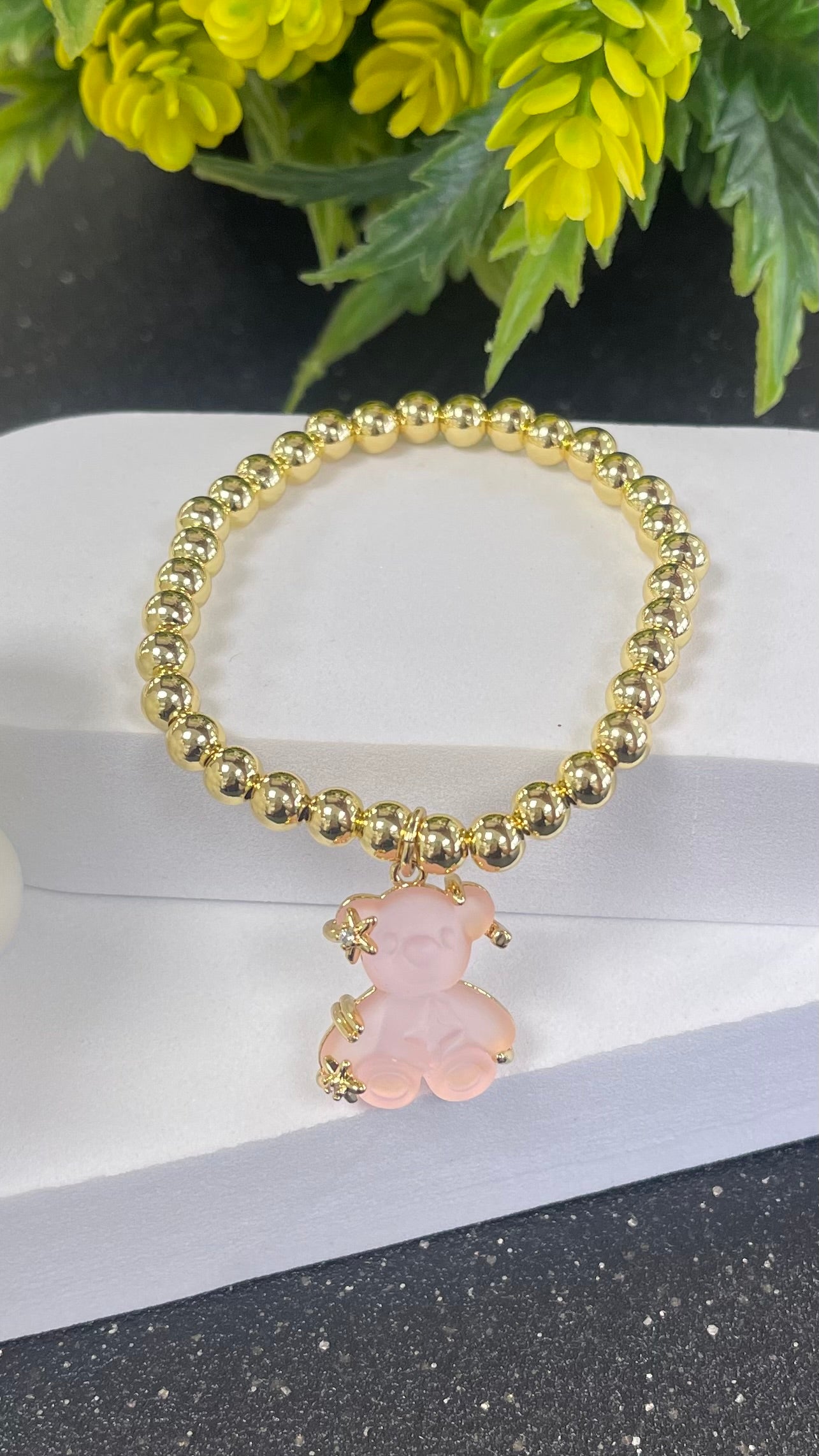Elastic Bracelet With Pink Teddy