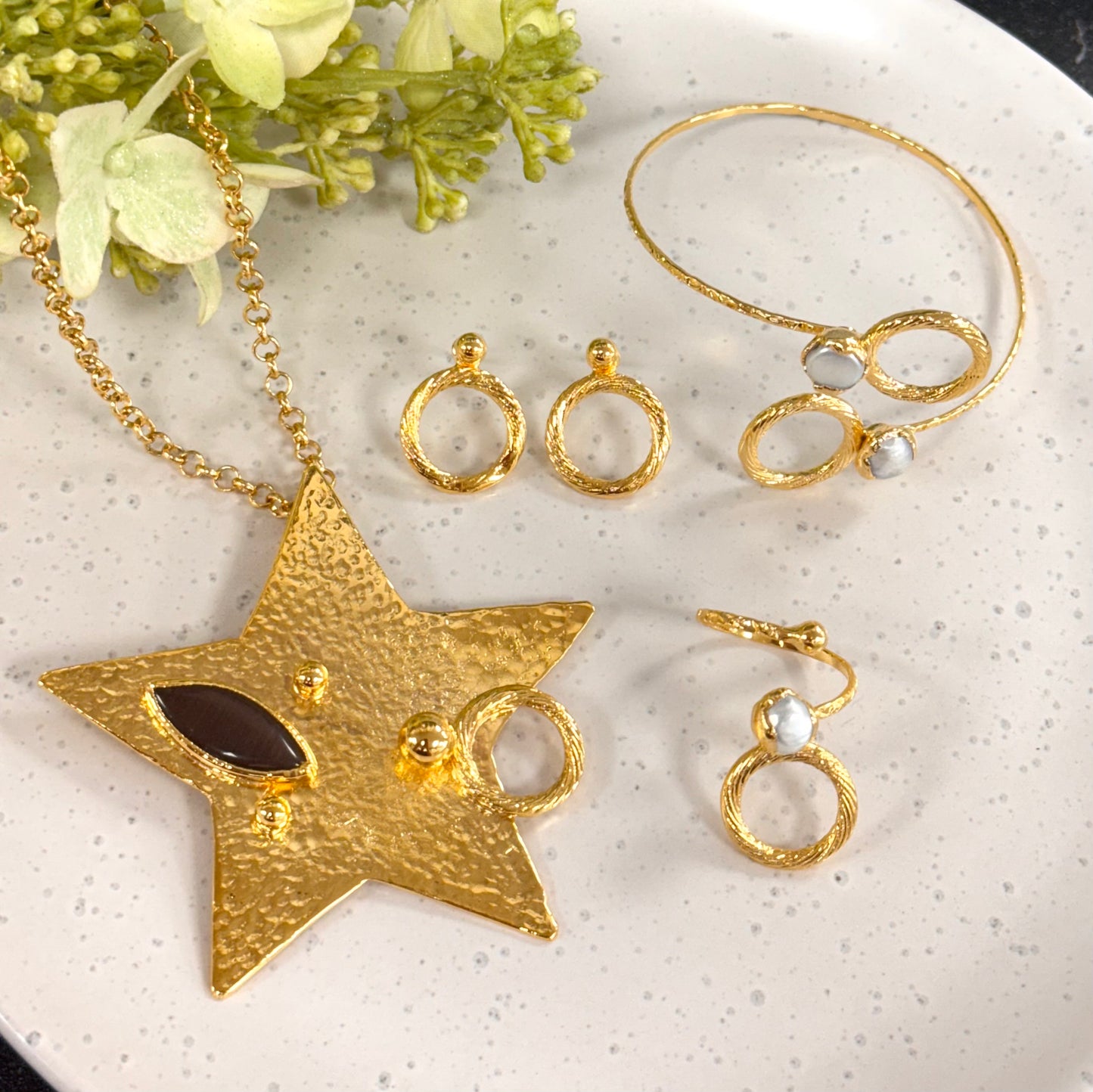 Brown Cateye Star 4pcs set