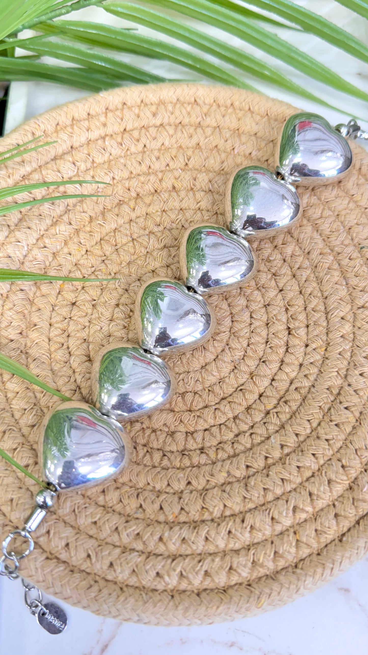 Multi Mid Bold Heart Silver Bracelet