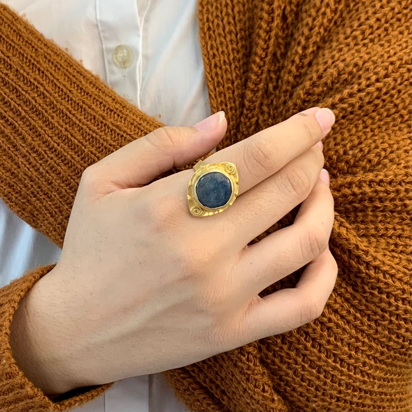 Aquamarina Gold Ring