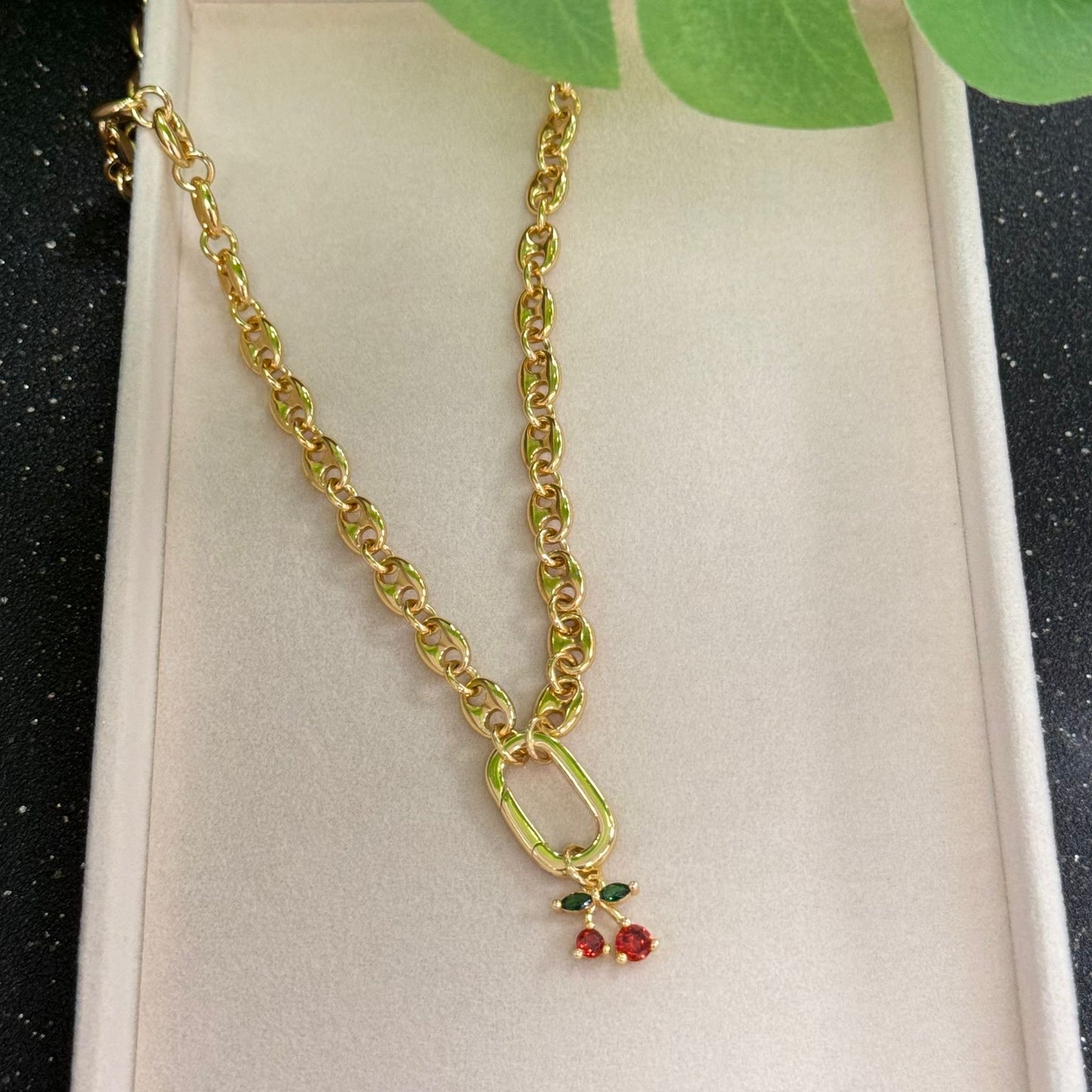 Chain Necklace With Cherry Pendant