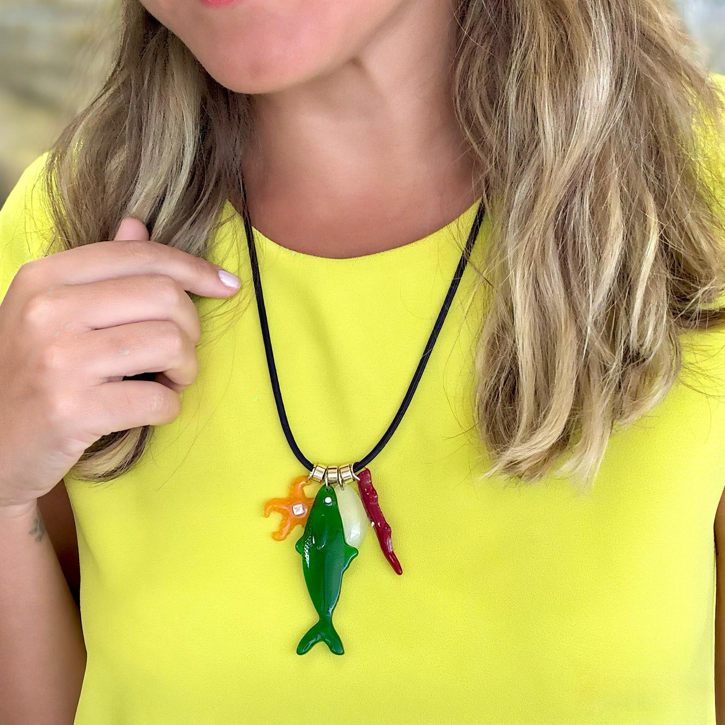 Mix Charms Fish Necklace