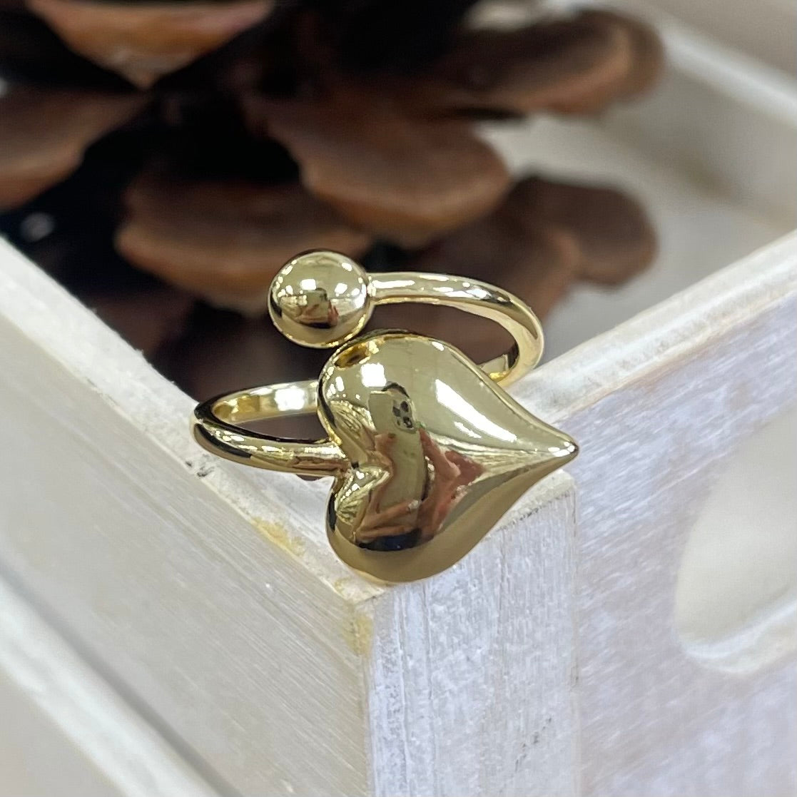 Bubble Heart Gold With Ball Gold