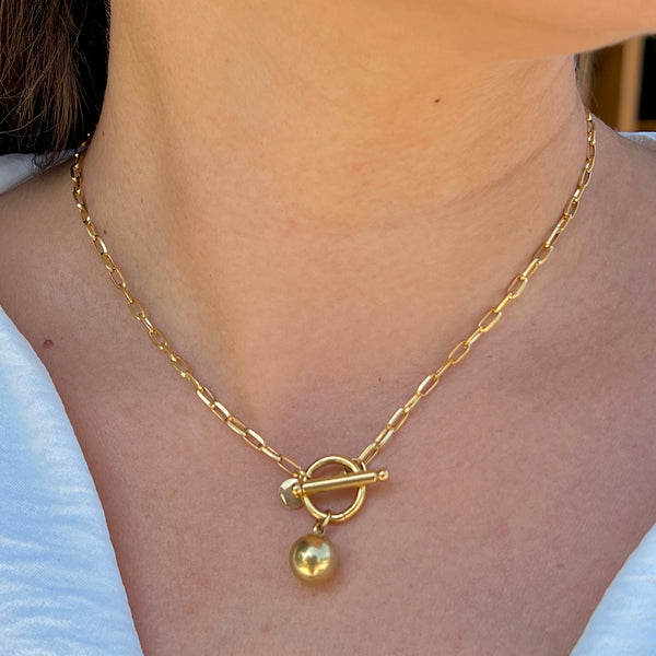 Ball Charm Gold Chain Necklace