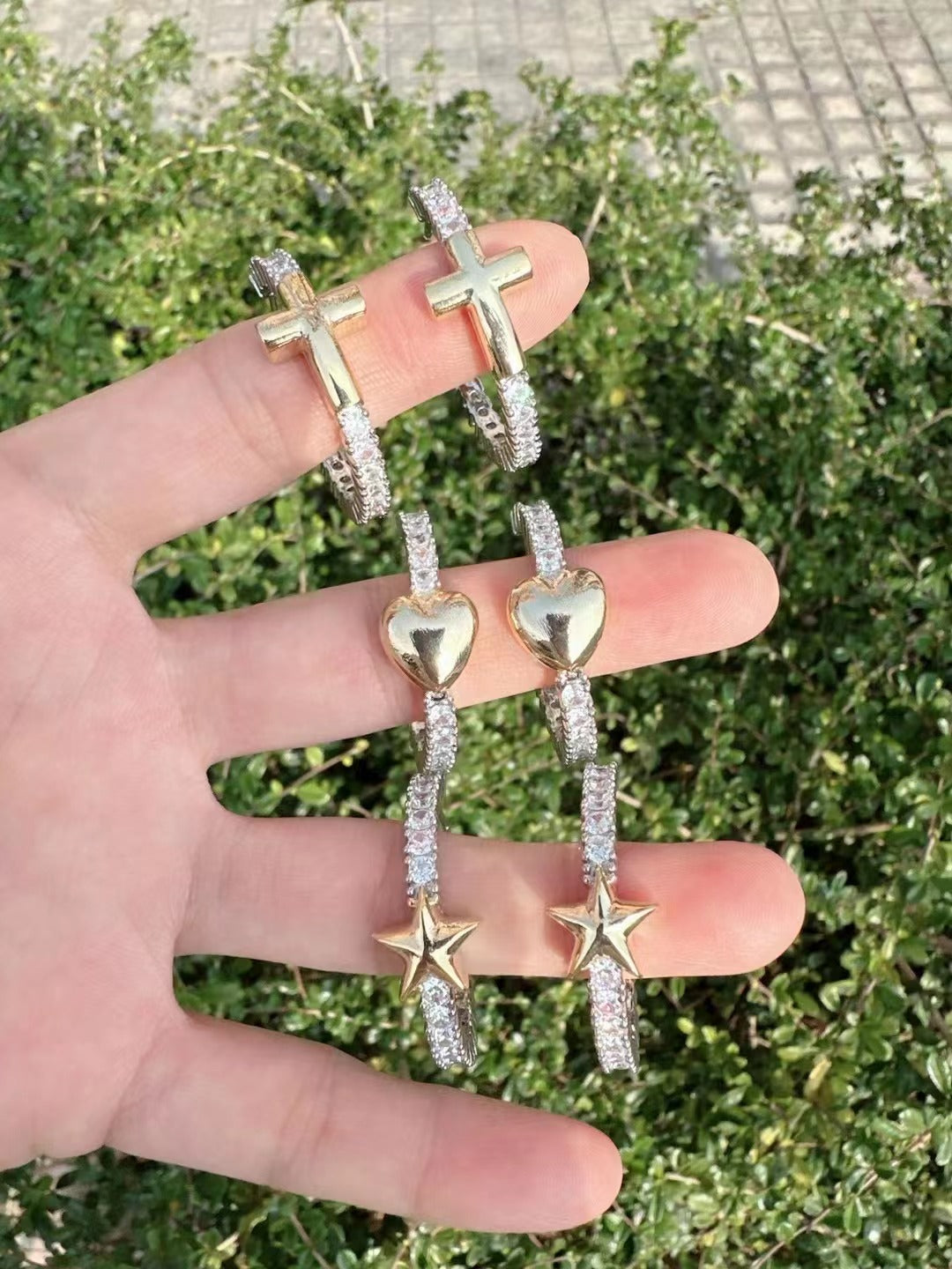 Baguette Zirconia Star Earring