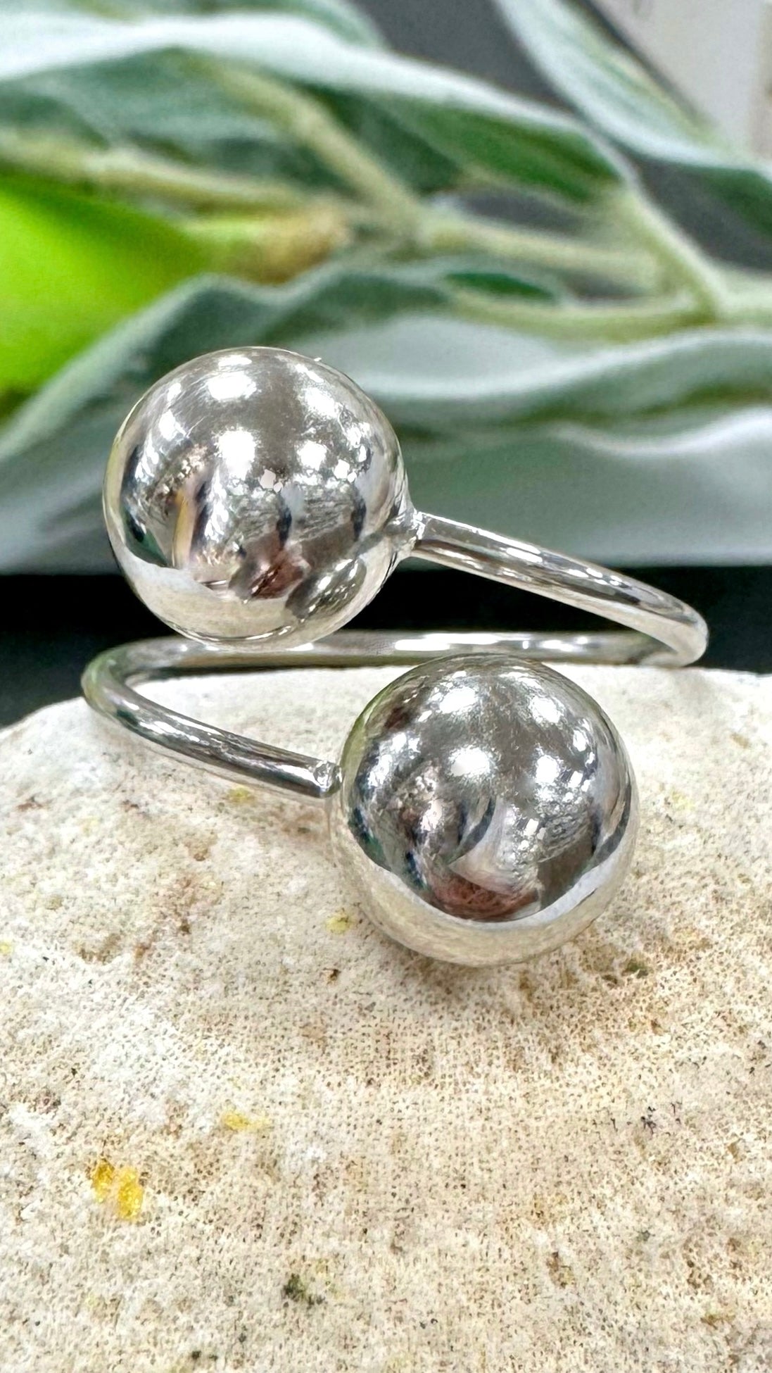 Cross Ball Silver Ring