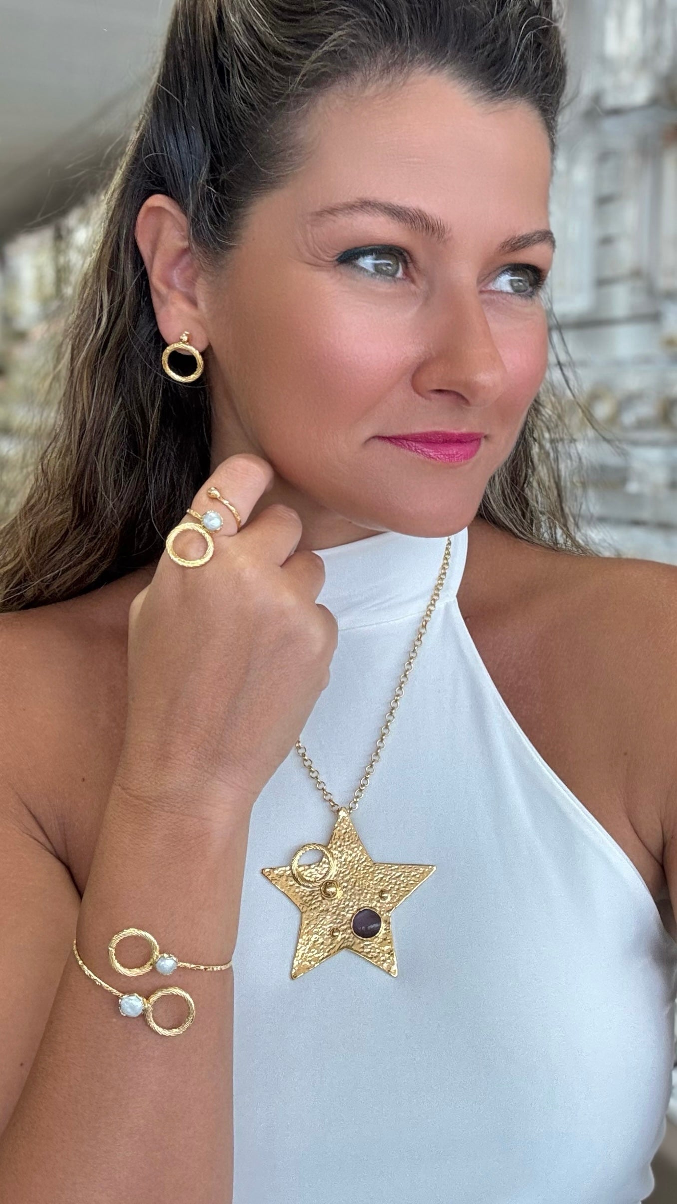 Burgundy Cateye Star 4pcs Set