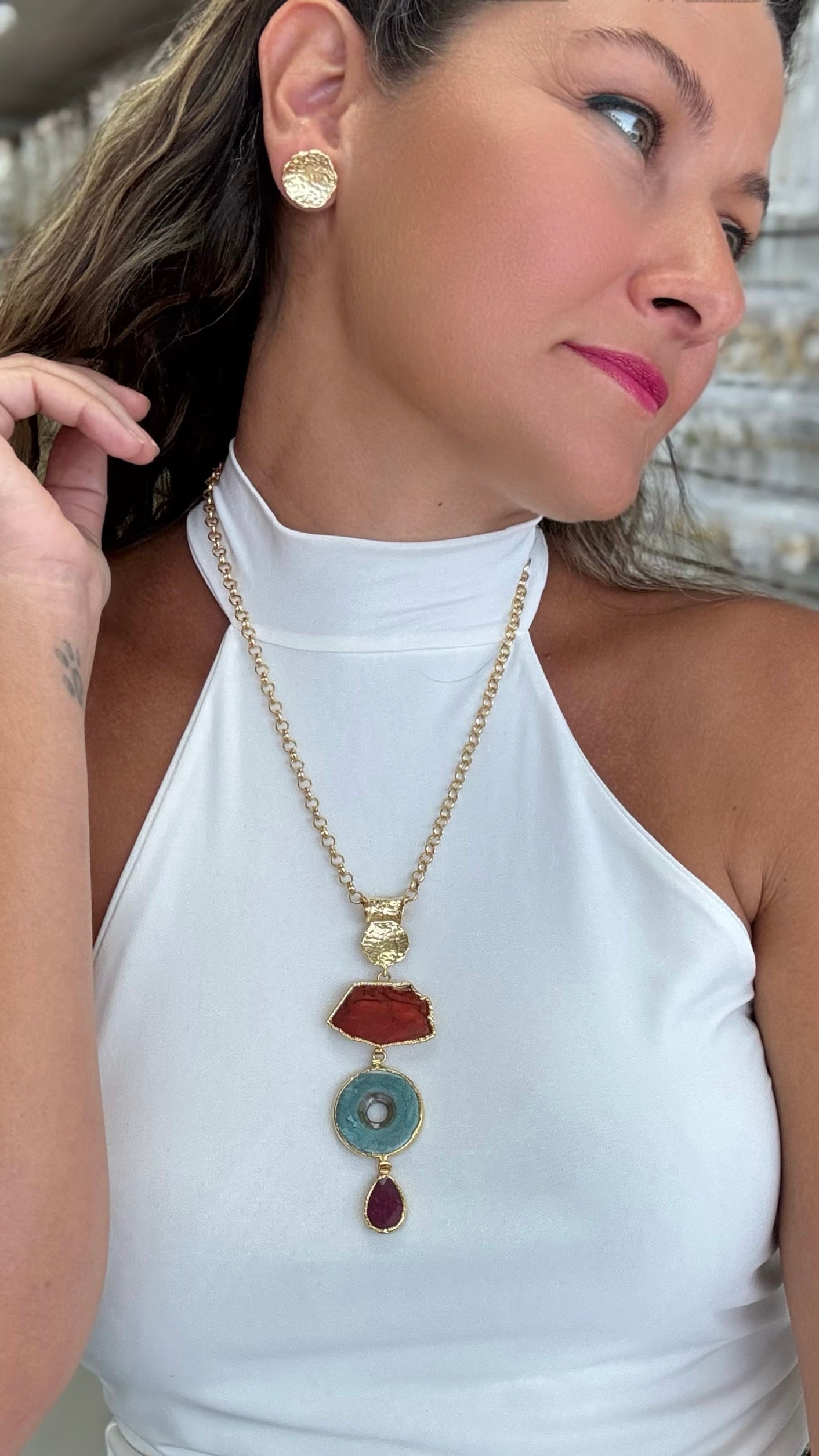 Mix Stones Necklace Set