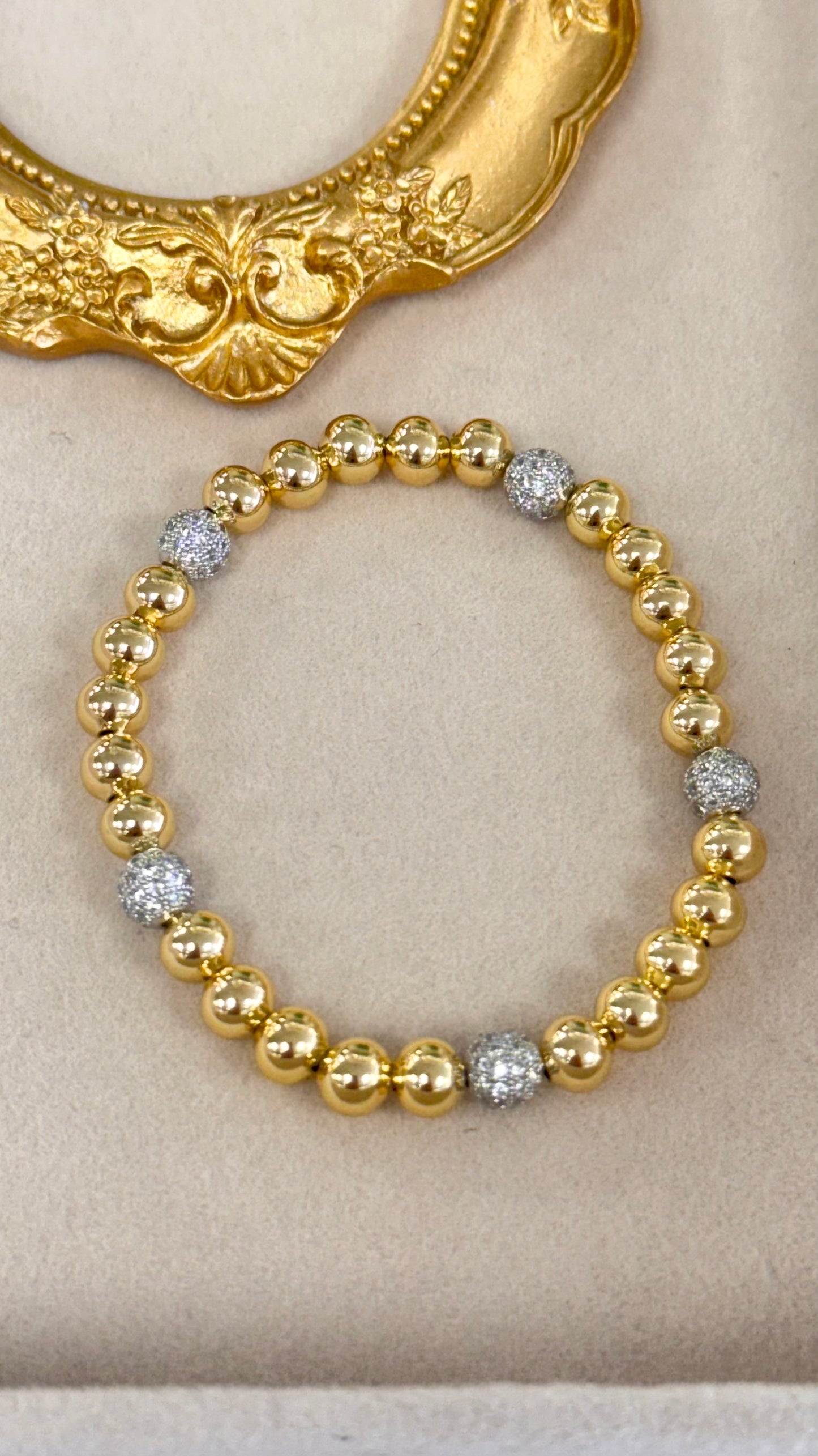 Gold Bracelet With Five Quartz Silver