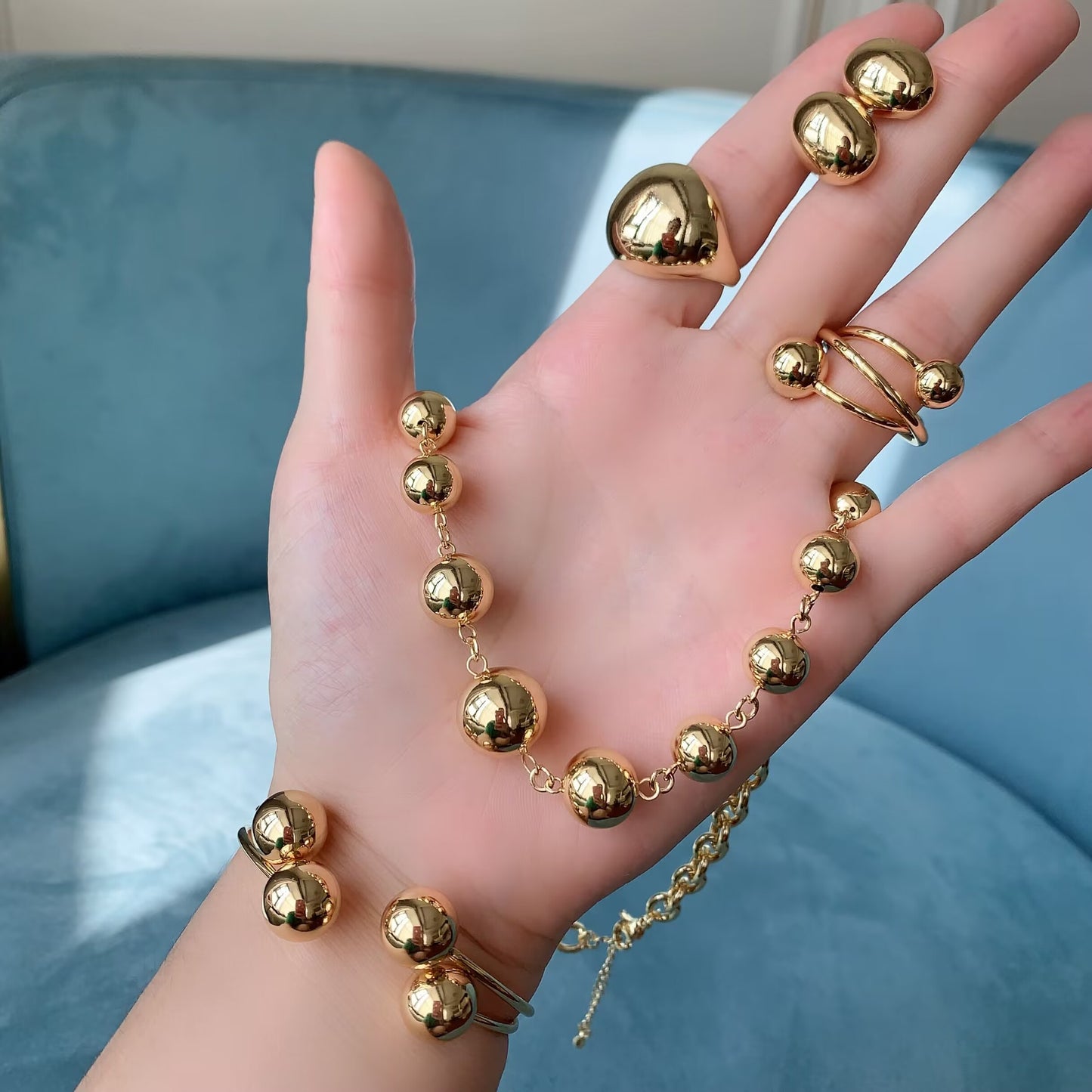 Big Bubble Gold Ring