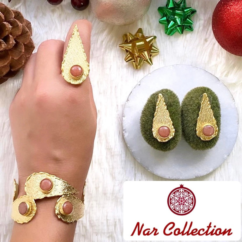 Drop Shape Powder Pink 3 Pieces Set