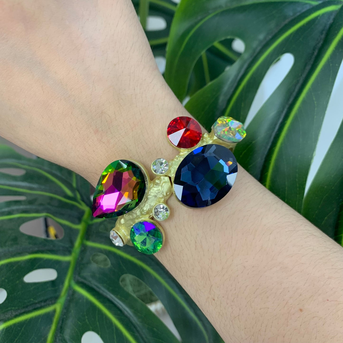 Multicolors Stones Gold Bracelet