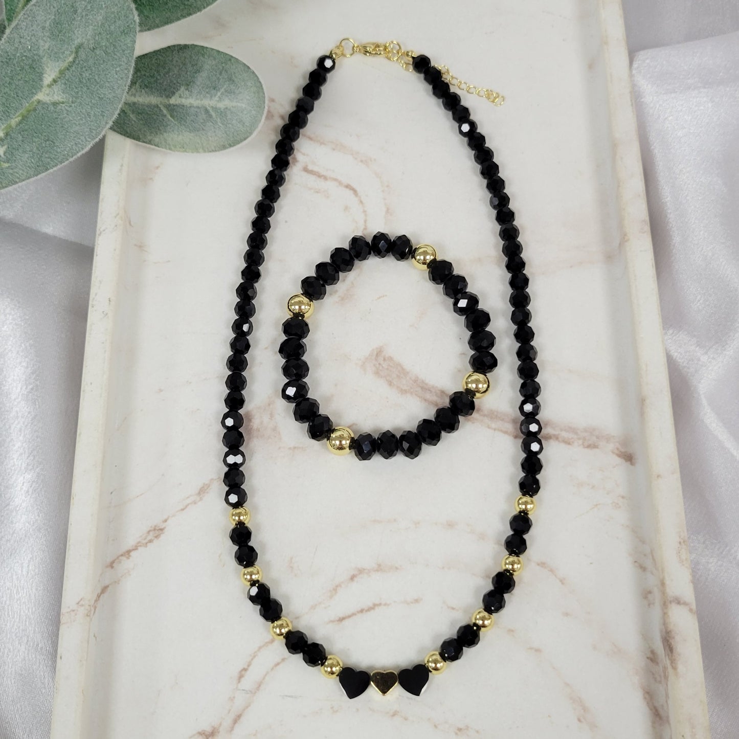 Black Set With Heart 2 Pcs