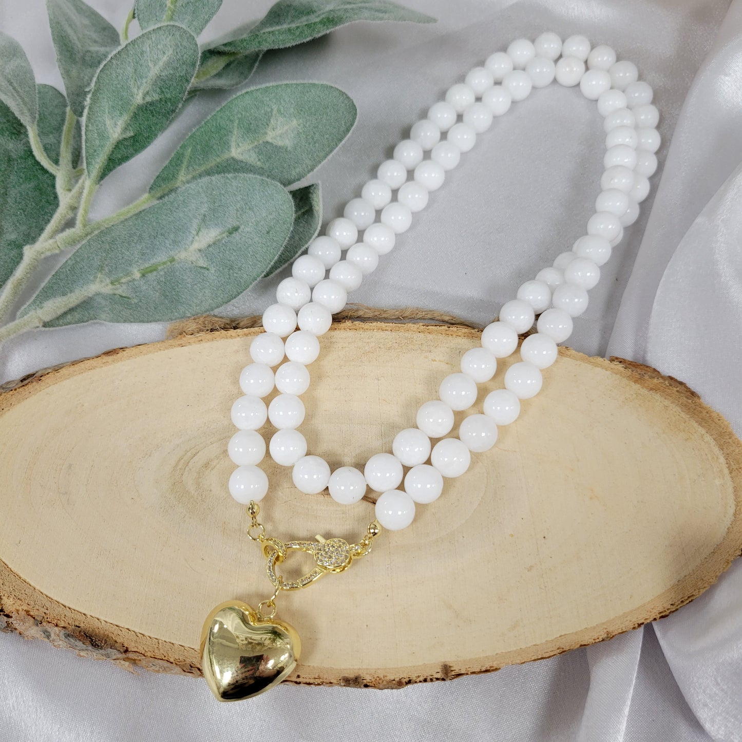 Long Necklace With Bold Gold Heart