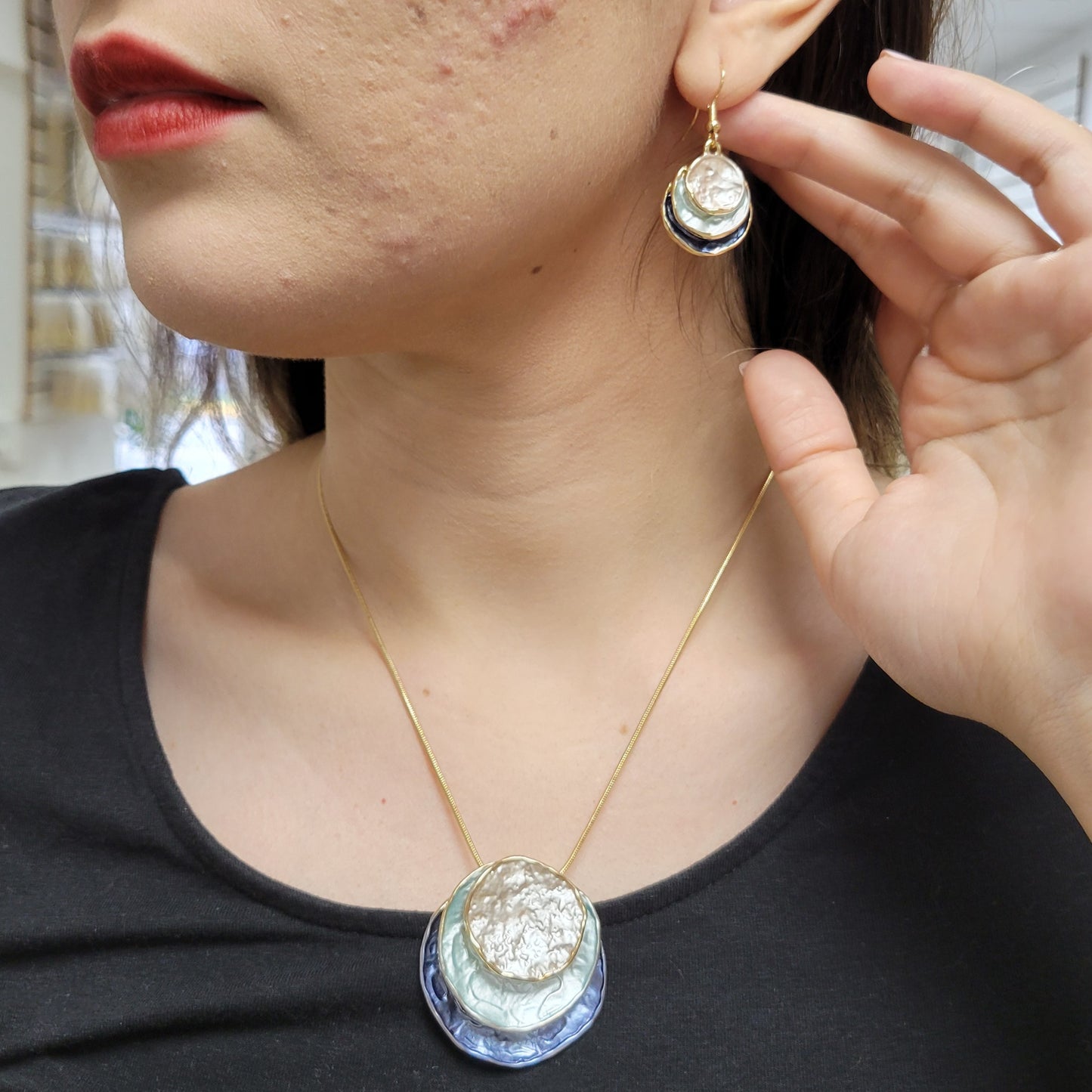 Three Colors Blue and Pink 2pcs Set