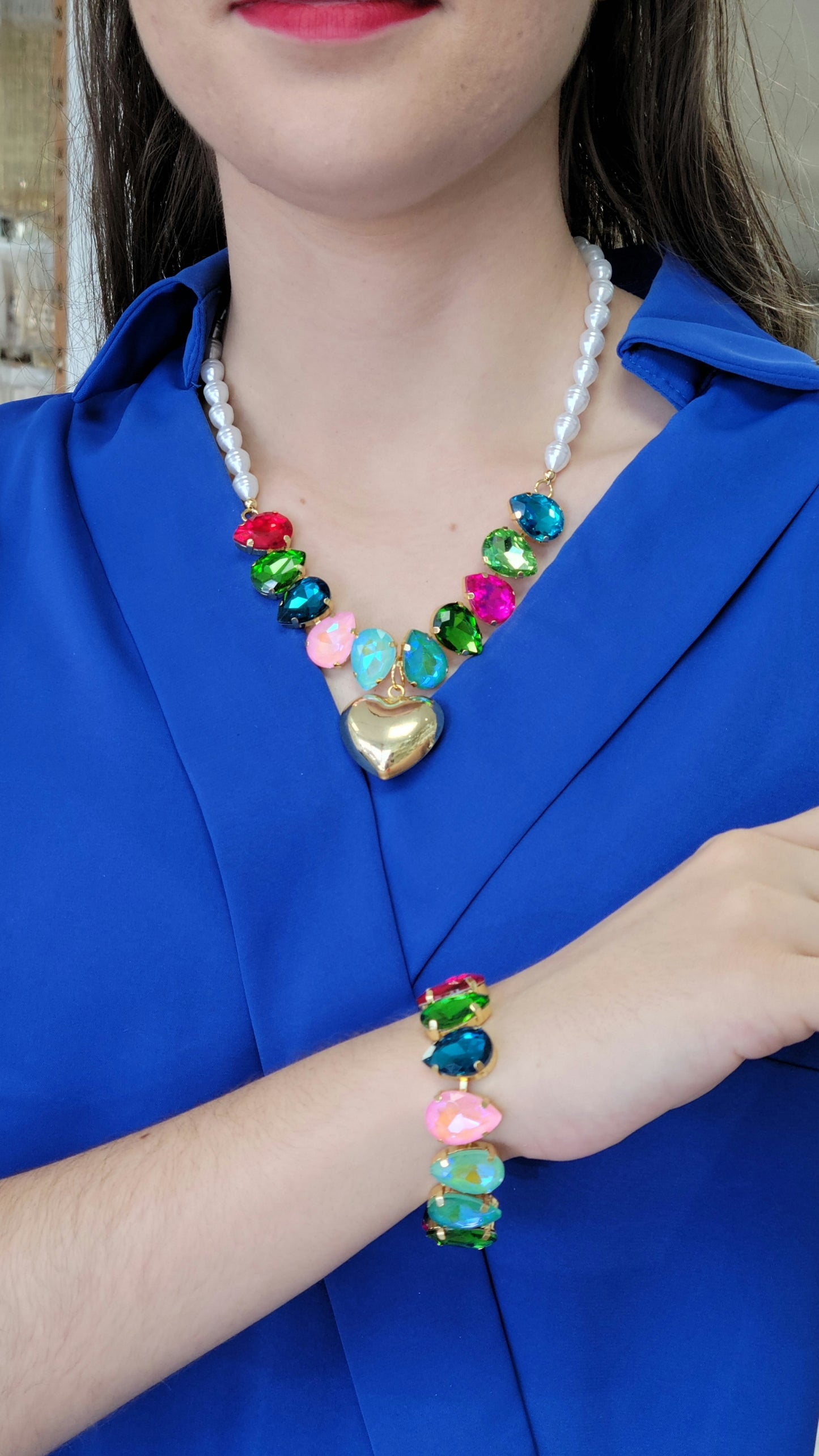 Drops Colors With Pearls 2 pcs Set