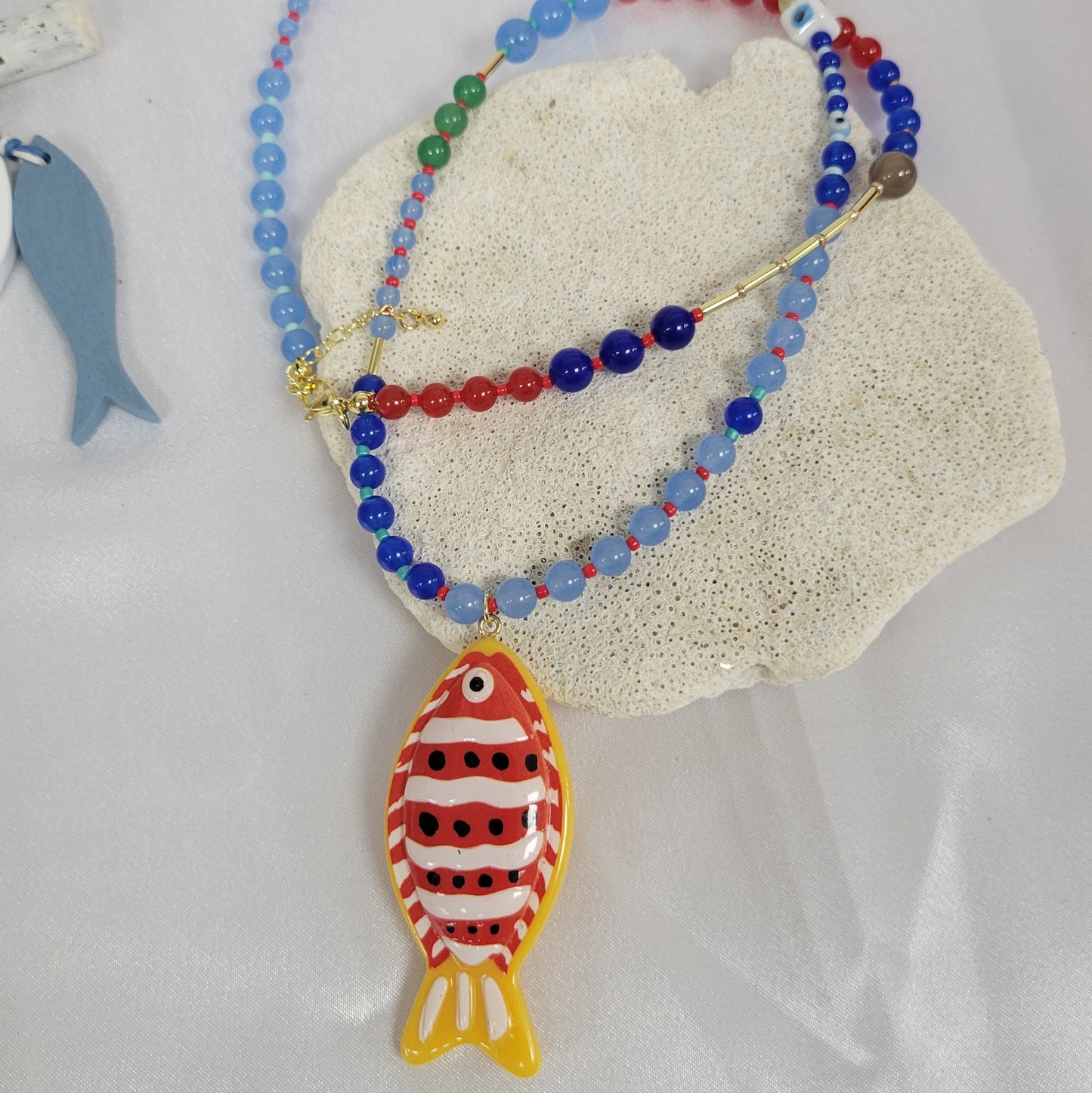 Orange Fish Long Necklace