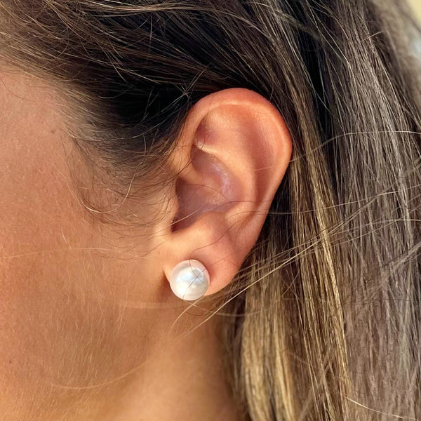 Mid Pearl Silver Earring