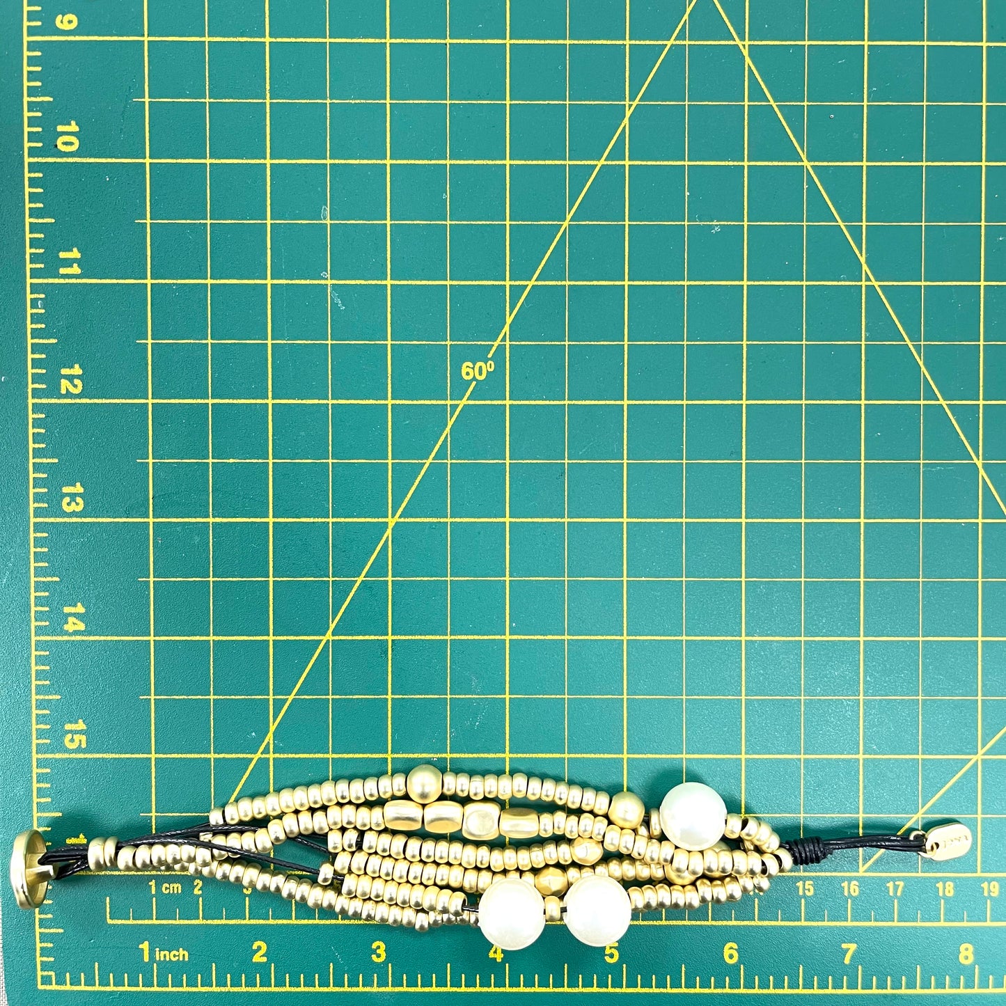 Gold Plated Beads With Pearl Bracalet