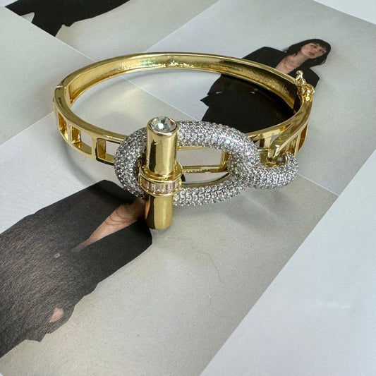 Two Tone Bracelet Quartz Silver