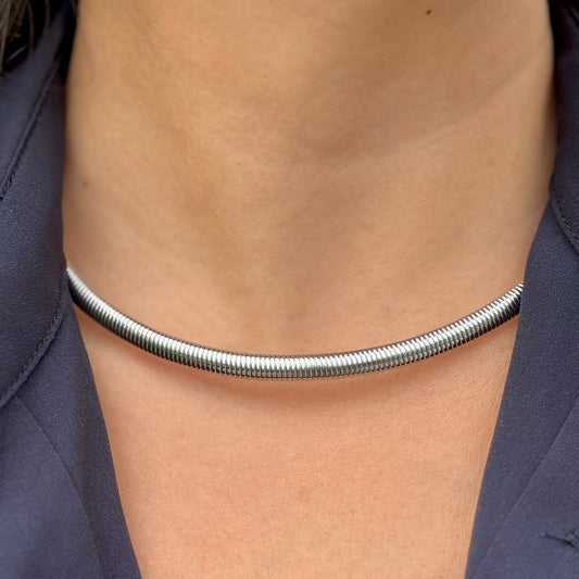 Thin Springs Silver Necklace