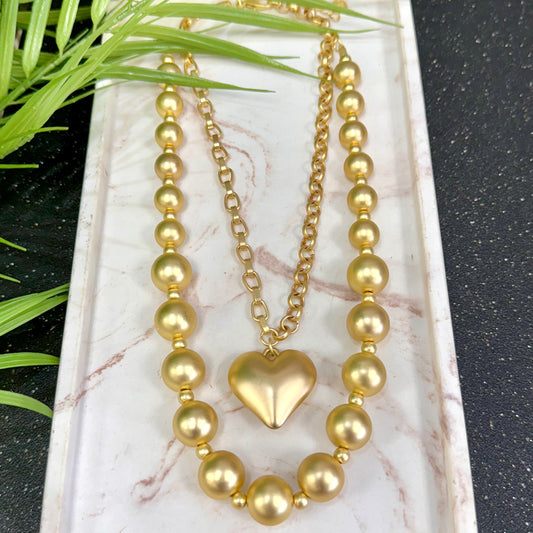 Mix Match Heart Gold Necklace