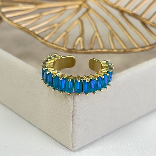Royal Blue Quartz Gold Ring
