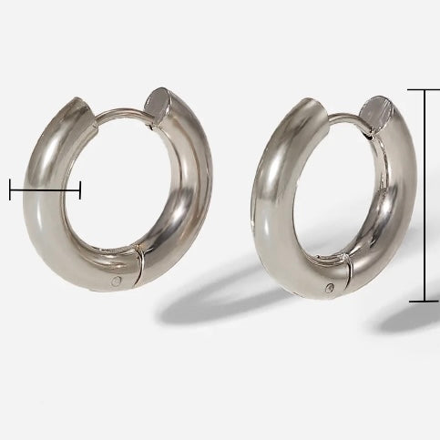 Small Bold Silver Hoop Earring