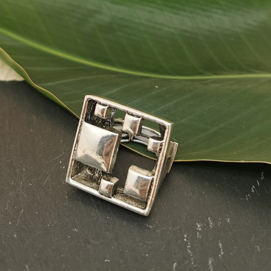Square Maze Silver Ring