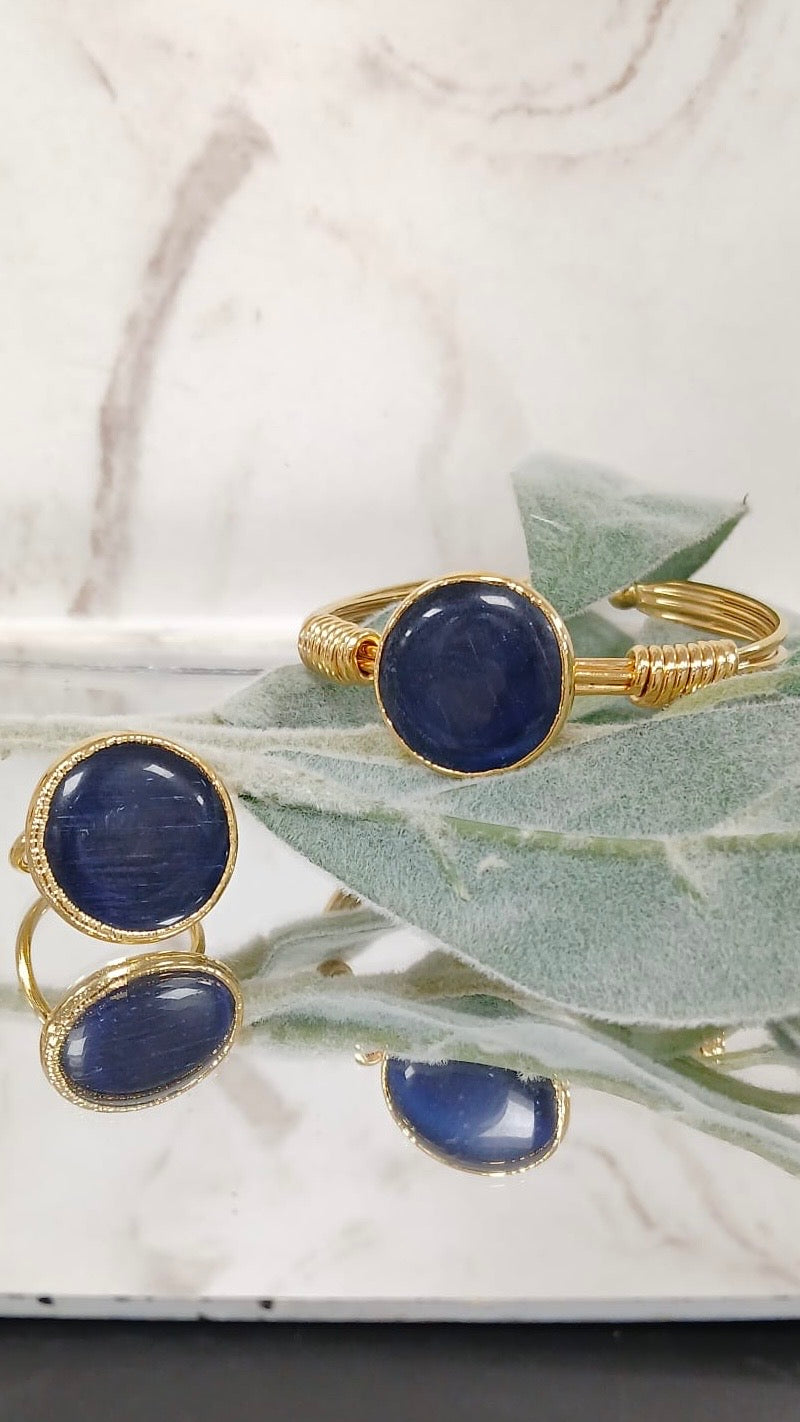 Navy Blue Cat Eye 2pcs set