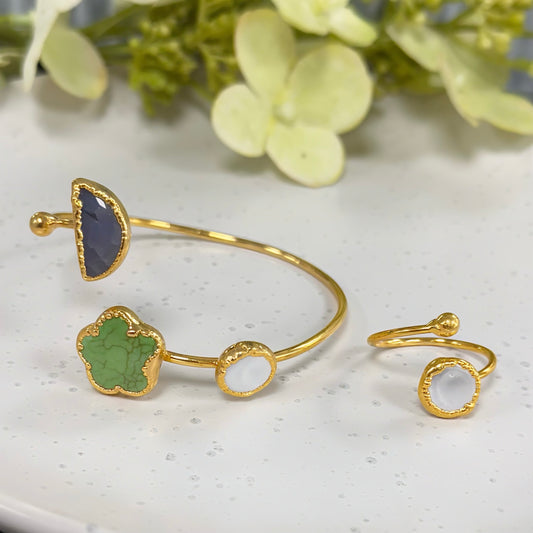 Mix stones green clover set