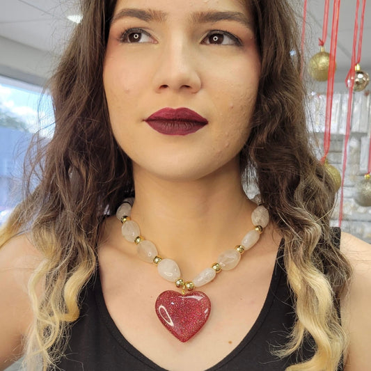 Heart Glitter With White