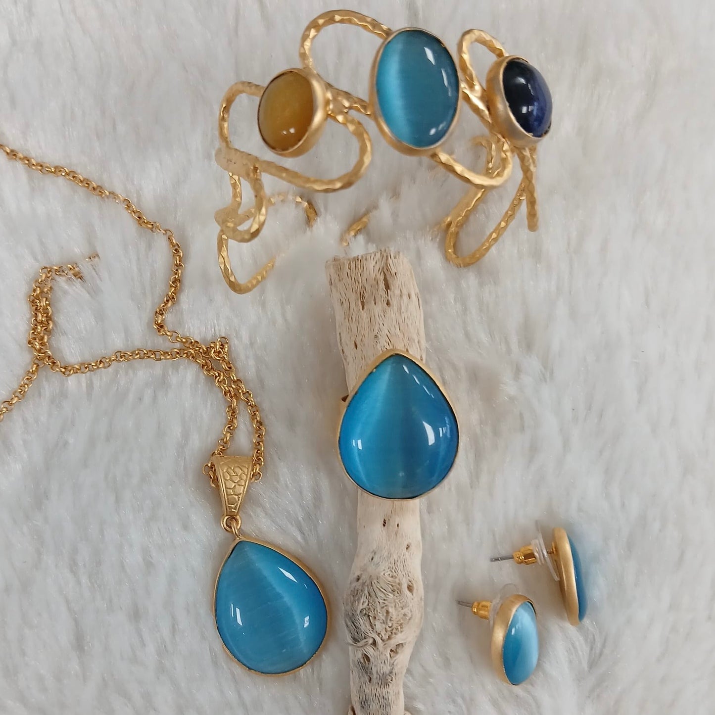 Blue Cat Eye 4pcs set