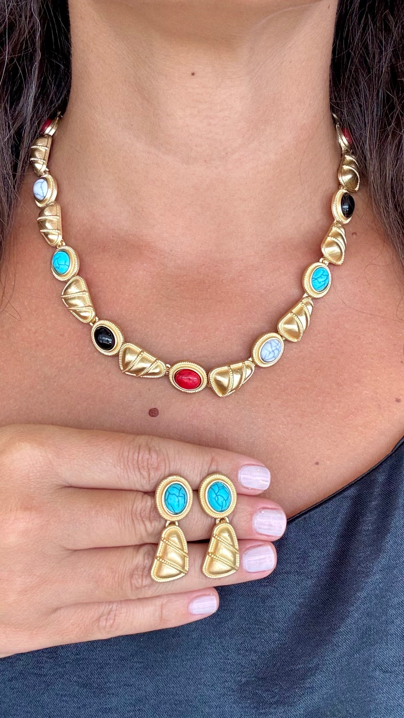 Multi Stones 2 Pcs Set