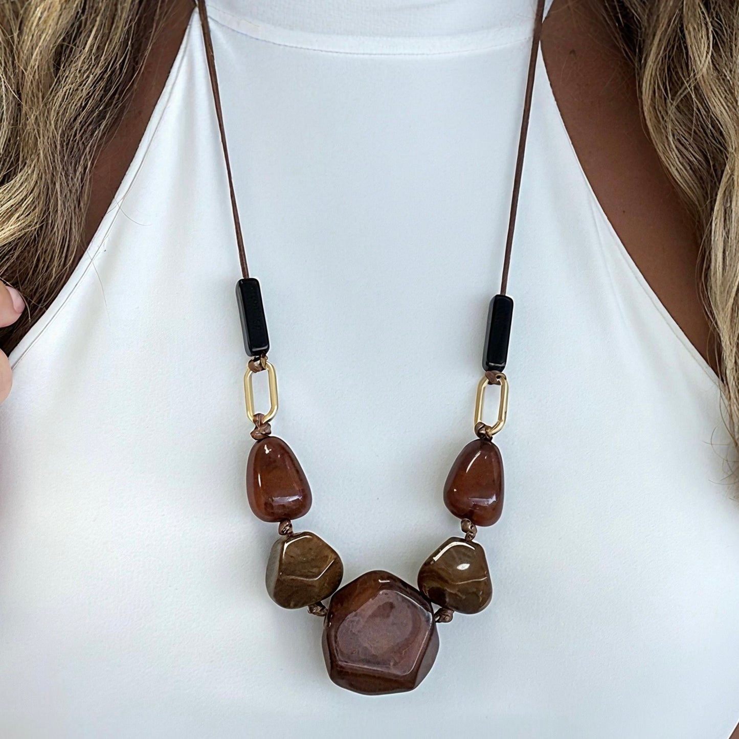 Brown Shapes Necklace