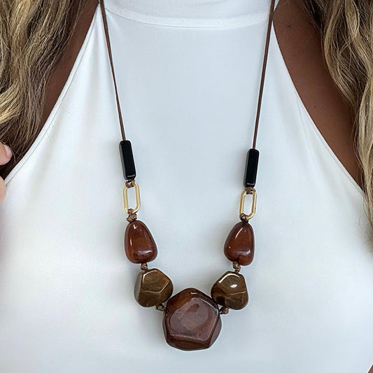 Brown Shapes Necklace