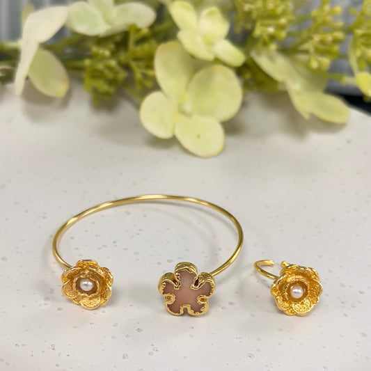 Natural stone pearl 2pcs set