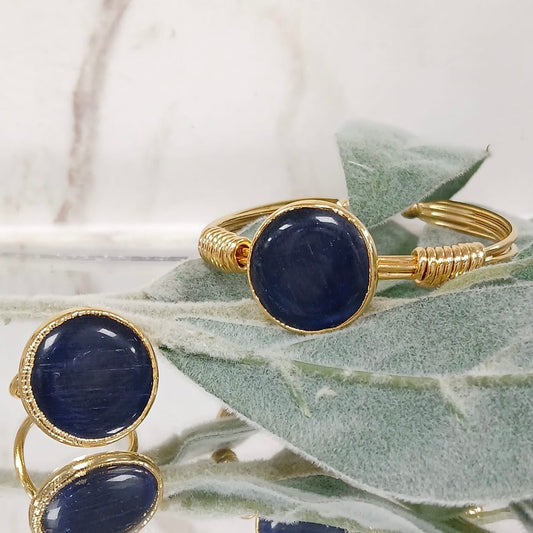 Navy Blue Cat Eye 2pcs set