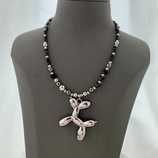 Black Bubble Dog Necklace