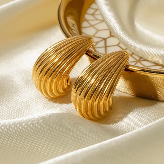 Stripe Drop Gold Earring